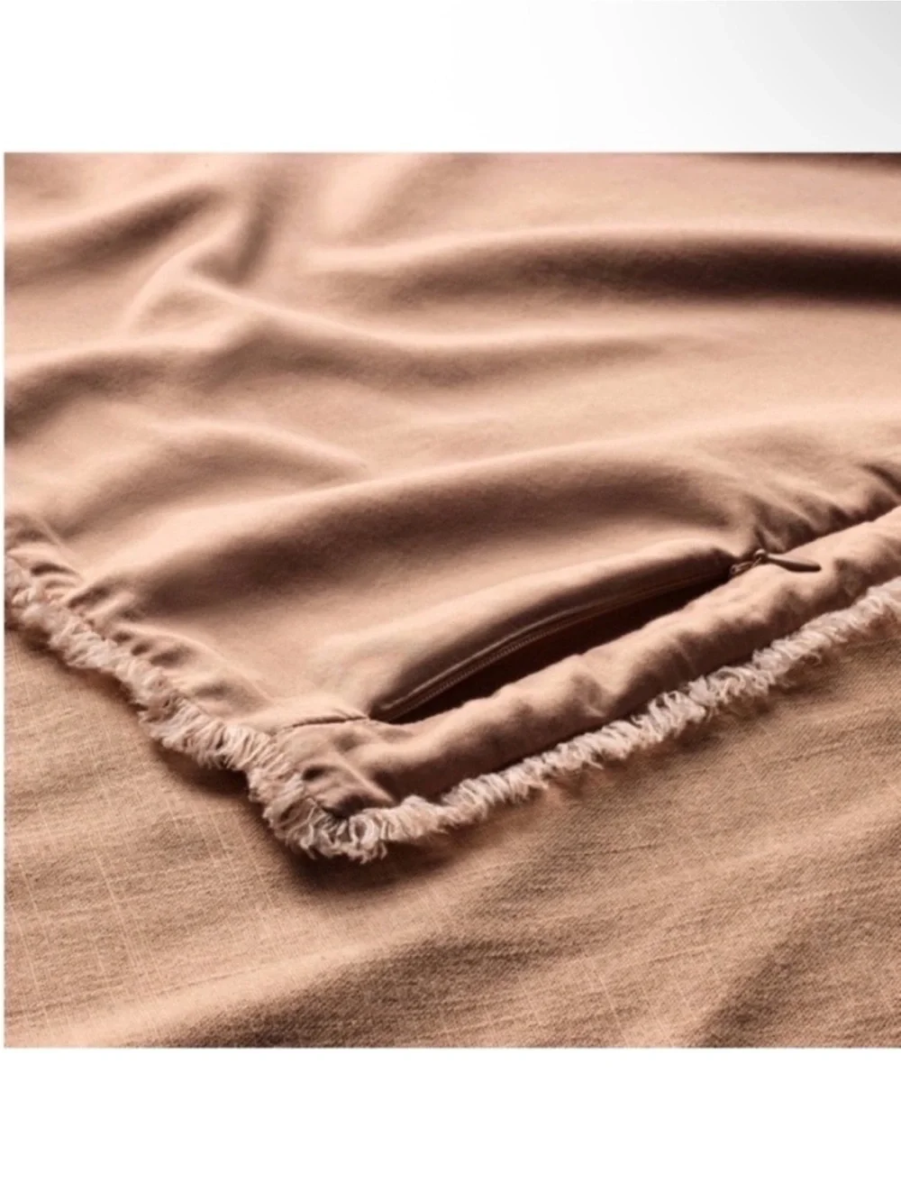 NWT Full/Queen Heavyweight Linen Blend Comforter and Sham Set Light Adobe Clay
